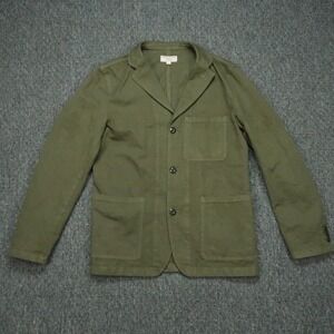 Wallace Barnes Blazer Men 38R Green Cotton Linen 3 Button Slim Fit Chore Jacket